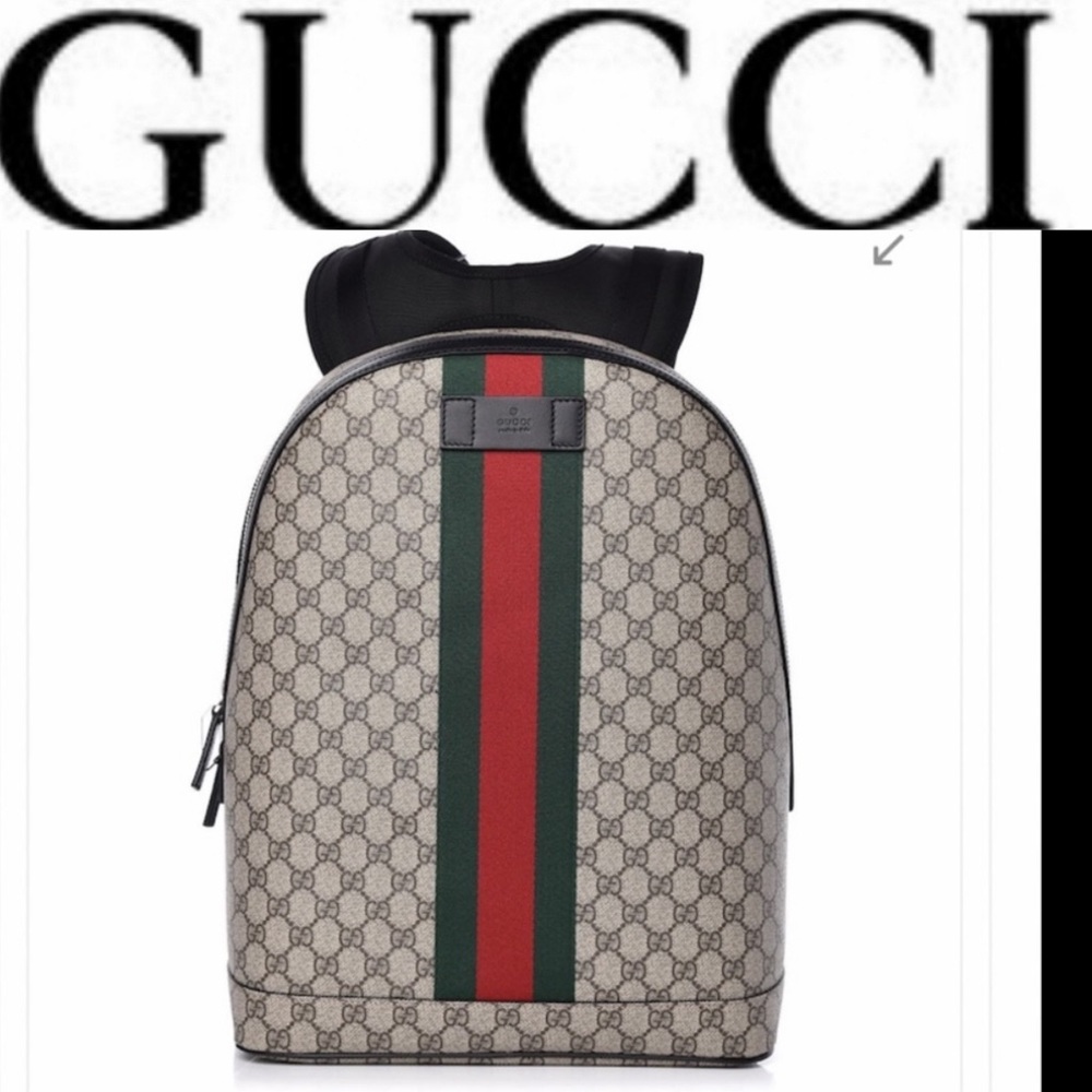 Gucci logo GG web strip Backpack - Picture 10 of 11